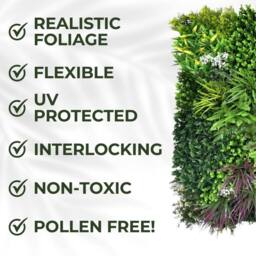 Ark Mat Wordsworth Artificial Plant Wall Panel 1x1m - Indoor & Outdoor Use in Green - thumbnail 3