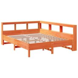 Berkfield Home Decorative Bookcase Bed without Mattress Wax Brown 140x200 cm Sol - thumbnail 4