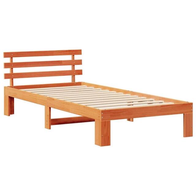 Berkfield Home Wood Bed Frame Wax brown Solid wood 100 x 200 cm Durable - image 1