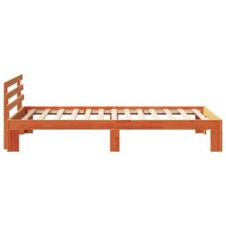 Berkfield Home Wood Bed Frame Wax brown Solid wood 100 x 200 cm Durable - thumbnail 6