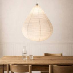 CGC Lighting Mabel Linen Large Teardrop Shape Easy Fit Hand Made Lampshade in White - thumbnail 3