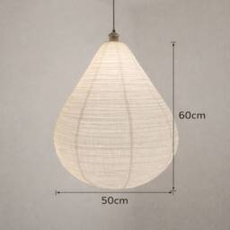 CGC Lighting Mabel Linen Large Teardrop Shape Easy Fit Hand Made Lampshade in White - thumbnail 8