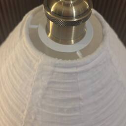 CGC Lighting Mabel Linen Large Teardrop Shape Easy Fit Hand Made Lampshade in White - thumbnail 6