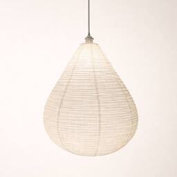 CGC Lighting Mabel Linen Large Teardrop Shape Easy Fit Hand Made Lampshade in White - thumbnail 2