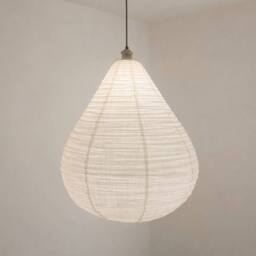 CGC Lighting Mabel Linen Large Teardrop Shape Easy Fit Hand Made Lampshade in White - thumbnail 9
