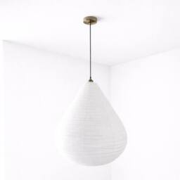 CGC Lighting Mabel Linen Large Teardrop Shape Easy Fit Hand Made Lampshade in White - thumbnail 1