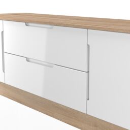 Ready Assembled 2 U Lucca 2 Door 2 Drawer Superwide TV Unit (Ready Assembled) in Light Oak - Size: Large - thumbnail 5