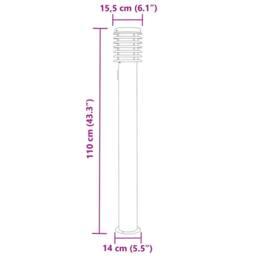 Berkfield Home Outdoor Floor Lamps with Outlet 3pcs Silver 110cm Stainless Steel - thumbnail 7