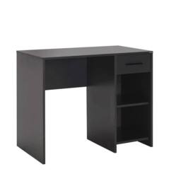 Havendro Anthracite Grey Study Desk 1 Drawer Two Shelves Metal Handles - thumbnail 1