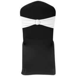 Berkfield Home 25 pcs White Stretchable Decorative Chair Band with Diamond Buckle - thumbnail 1