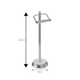 Showerdrape Opera White/Chrome Freestanding Toilet Roll Holder in Silver - thumbnail 2