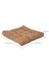 Living and Home Comfort Padded Corduroy Chair Cushion in Light Brown - Size: 55 cm x 55 cm - thumbnail 8