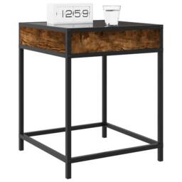 Berkfield Home Decorative Bedside Table with Infinity LED Smoked Oak 40x40x51 cm in Brown - Size: 40 x 40 x 51 cm - thumbnail 5