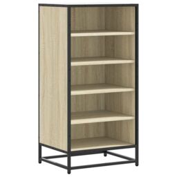 Berkfield Home Shoe Rack Sonoma Oak 48x38x97.5 cm Engineered Wood in Brown - thumbnail 2