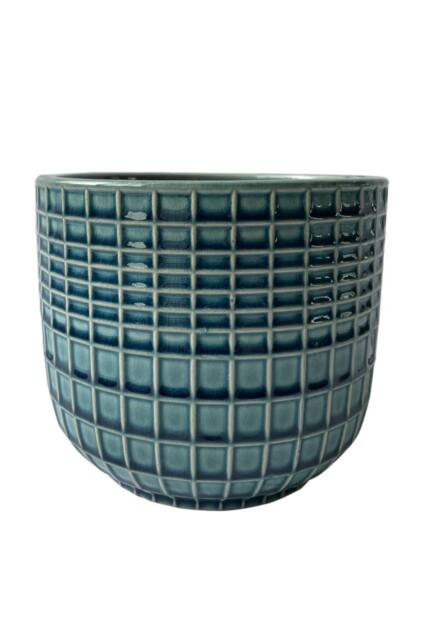 KDMD Hortus Blue Green Braga Pot 17cm H x 19.5cm Dia - image 1
