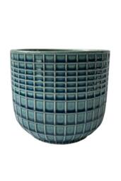 KDMD Hortus Blue Green Braga Pot 17cm H x 19.5cm Dia - thumbnail 2