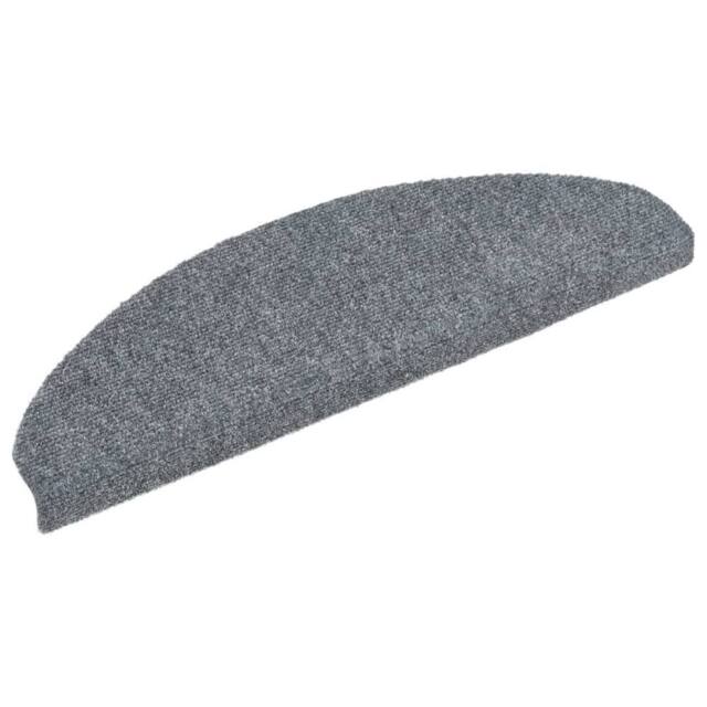 Berkfield Home Self-adhesive Stair Mats 5 pcs Light Grey 65x21x4 cm Needle Punch - Size: Medium - image 1
