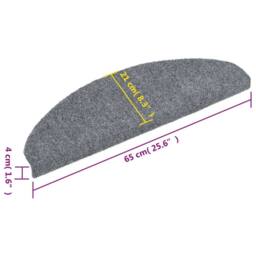 Berkfield Home Self-adhesive Stair Mats 5 pcs Light Grey 65x21x4 cm Needle Punch - Size: Medium - thumbnail 8