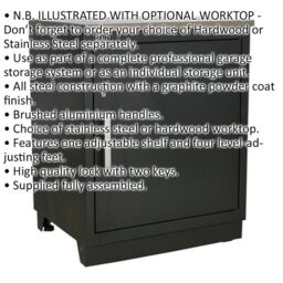 Loops 775mm Heavy Duty Modular Floor Cabinet - One Door - Steel - Adjustable Shelf in Metallics - thumbnail 2