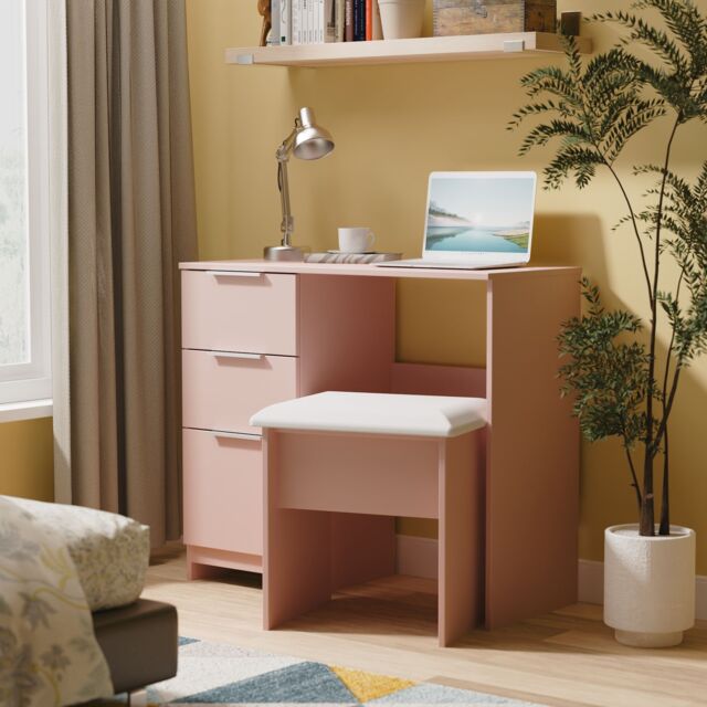 Ready Assembled 2 U Dover 3 Drawer Vanity (Ready Assembled) in Dusty Pink - image 1