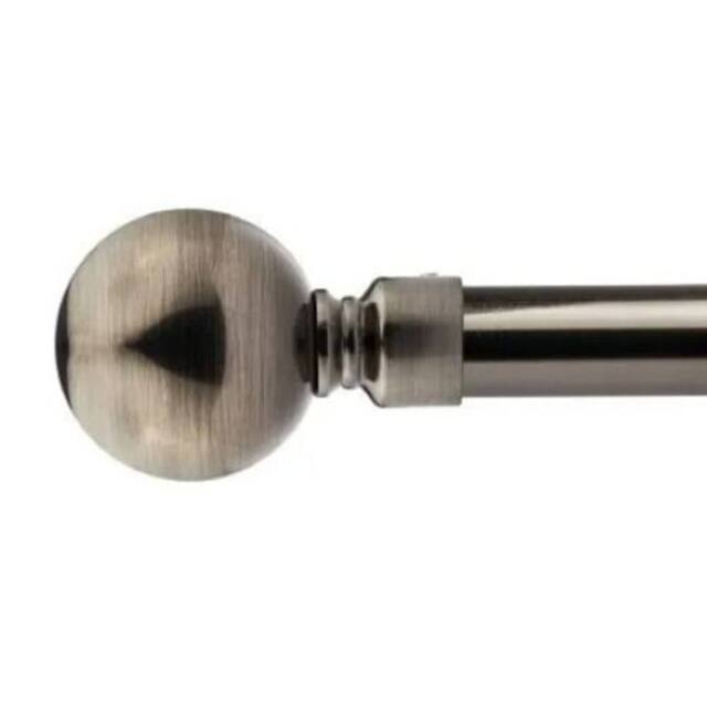 New Edge Blinds 16-19mm Sphere Extendable Eyelet Metal Curtain Pole Set in Black - Size: 120 cm - image 1