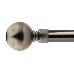 New Edge Blinds 16-19mm Sphere Extendable Eyelet Metal Curtain Pole Set in Black - Size: 120 cm - thumbnail 1