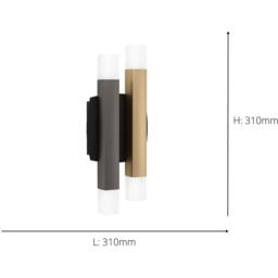 Loops Stylish Modern Black, Grey, & Brown Indoor Wall Light for Home Décor - thumbnail 5