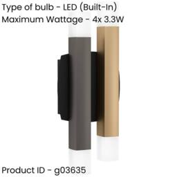 Loops Stylish Modern Black, Grey, & Brown Indoor Wall Light for Home Décor - thumbnail 2