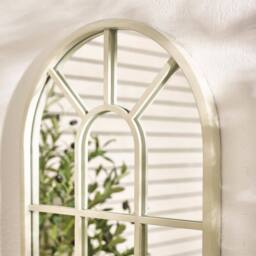 FurnitureboxUK Harris Cream Large Arched Window 120x40cm Garden Mirror - Size: 120x40 cm - thumbnail 3