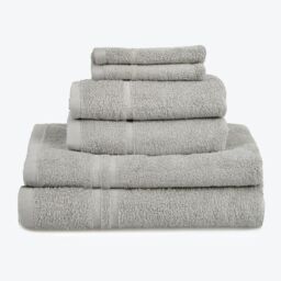 Allure Bath Fashions Hotel Essentials Cotton 6 Piece Towel Set in Silver - thumbnail 1