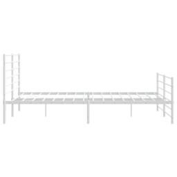 Berkfield Home Metal Bed Frame with Headboard & Footboard White 200x200 cm - thumbnail 7