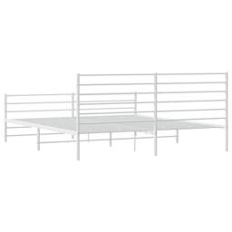 Berkfield Home Metal Bed Frame with Headboard & Footboard White 200x200 cm - thumbnail 8