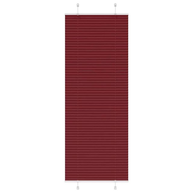 Berkfield Home Pleated Blind Bordeaux Red 75x200 cm Fabric Width 74.4 cm Polyester - image 1