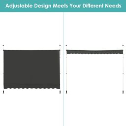 Costway Awning Sun Shade Retractable Canopy Sun Shelter 200 x 120cm in Grey - Size: 200 x 120 cm - thumbnail 4