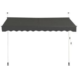 Costway Awning Sun Shade Retractable Canopy Sun Shelter 200 x 120cm in Grey - Size: 200 x 120 cm - thumbnail 1