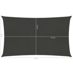 Berkfield Home Sunshade Sail 160 g/m ² Anthracite 2x5 m HDPE in Black - thumbnail 6