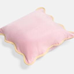 OHS 2 x Scallop Edge Matte Velvet Cushion Covers Home Décor in Baby Pink - Size: 45 cm x 45 cm - thumbnail 5