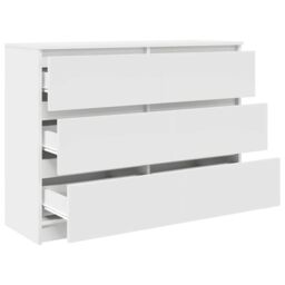 Berkfield Home Sideboard White 100x35x76 cm Engineered Wood - Size: 100 x 35 x 76 cm - thumbnail 5