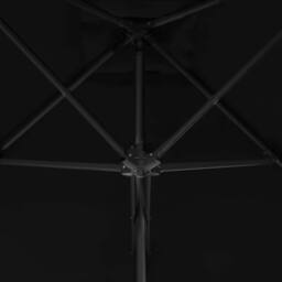 Berkfield Home Outdoor Parasol with Steel Pole Black 250x250x230 cm - Size: 250 x 250 x 230 cm - thumbnail 4