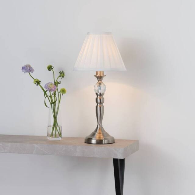 Pagazzi Edwina Satin Chrome Touch Table Lamp in Silver - image 1