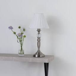 Pagazzi Edwina Satin Chrome Touch Table Lamp in Silver - thumbnail 2
