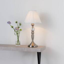 Pagazzi Edwina Satin Chrome Touch Table Lamp in Silver