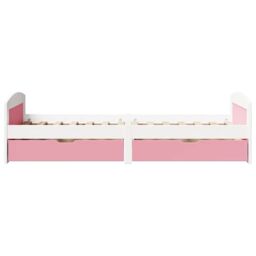 Berkfield Home Day Bed with 2 Drawers without Mattress IRUN White&Pink 90x200 cm in Pink - thumbnail 5