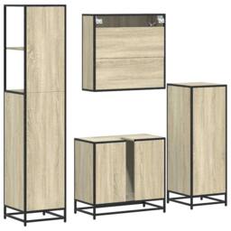Berkfield Home 4¬†Piece Bathroom Furniture Set¬†Sonoma Oak Engineered Wood in Brown - thumbnail 8