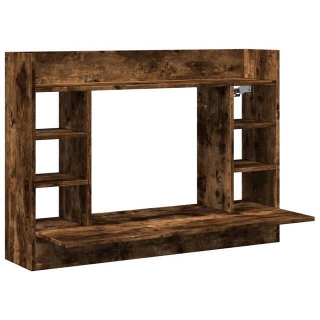 Berkfield Home Wall-Mounted Desk Smoked Oak 105x48x75 cm Engineered Wood in Brown - Size: 105 x 48 x 75 cm - image 1