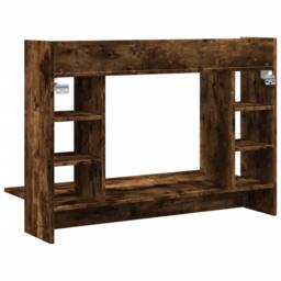 Berkfield Home Wall-Mounted Desk Smoked Oak 105x48x75 cm Engineered Wood in Brown - Size: 105 x 48 x 75 cm - thumbnail 6