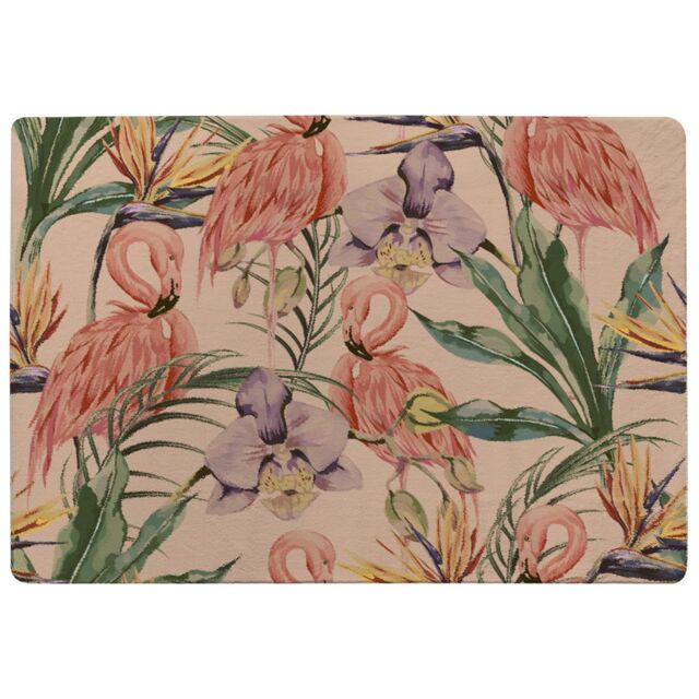 Benjamin Tate Design Tropical Flamingo Rug in Natural - Size: Large - image 1