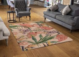 Benjamin Tate Design Tropical Flamingo Rug in Natural - Size: Large - thumbnail 2
