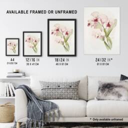 "Artery8 Frederick Sander Cattleya labiata Orchid Flowers Wall Art Print - Size: W12"" x H16""" - thumbnail 3