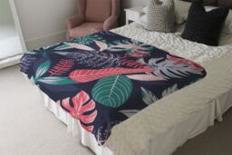 Benjamin Tate Design Tropical Plant Leaves Blanket in Natural - Size: 120 cm x 150 cm - thumbnail 3